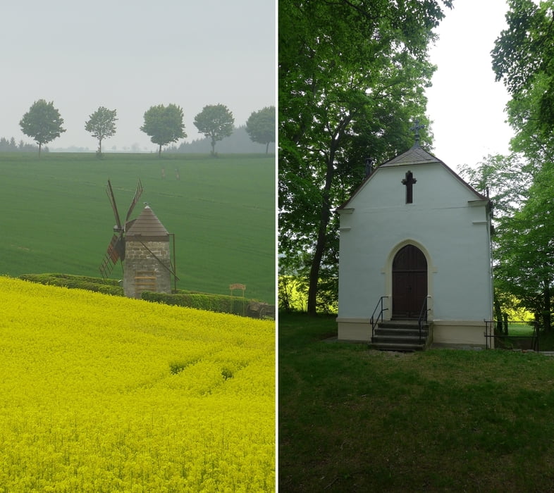 Zwischen Kahler Höhe Reichstädt und Dipps (einschließlich Schlössern, Kapelle, Windmühle …)