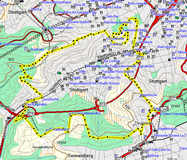 Mountainbike: Der Stuttgarter ( Heslacher ) Blaustrümpflerweg (Tour 3662)