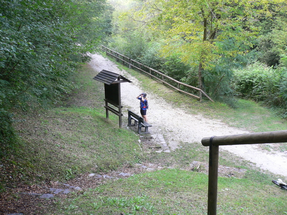 Mountainbike: alte Ponalestraße im Ledrotal beim "geteilten Dorf" (Tour